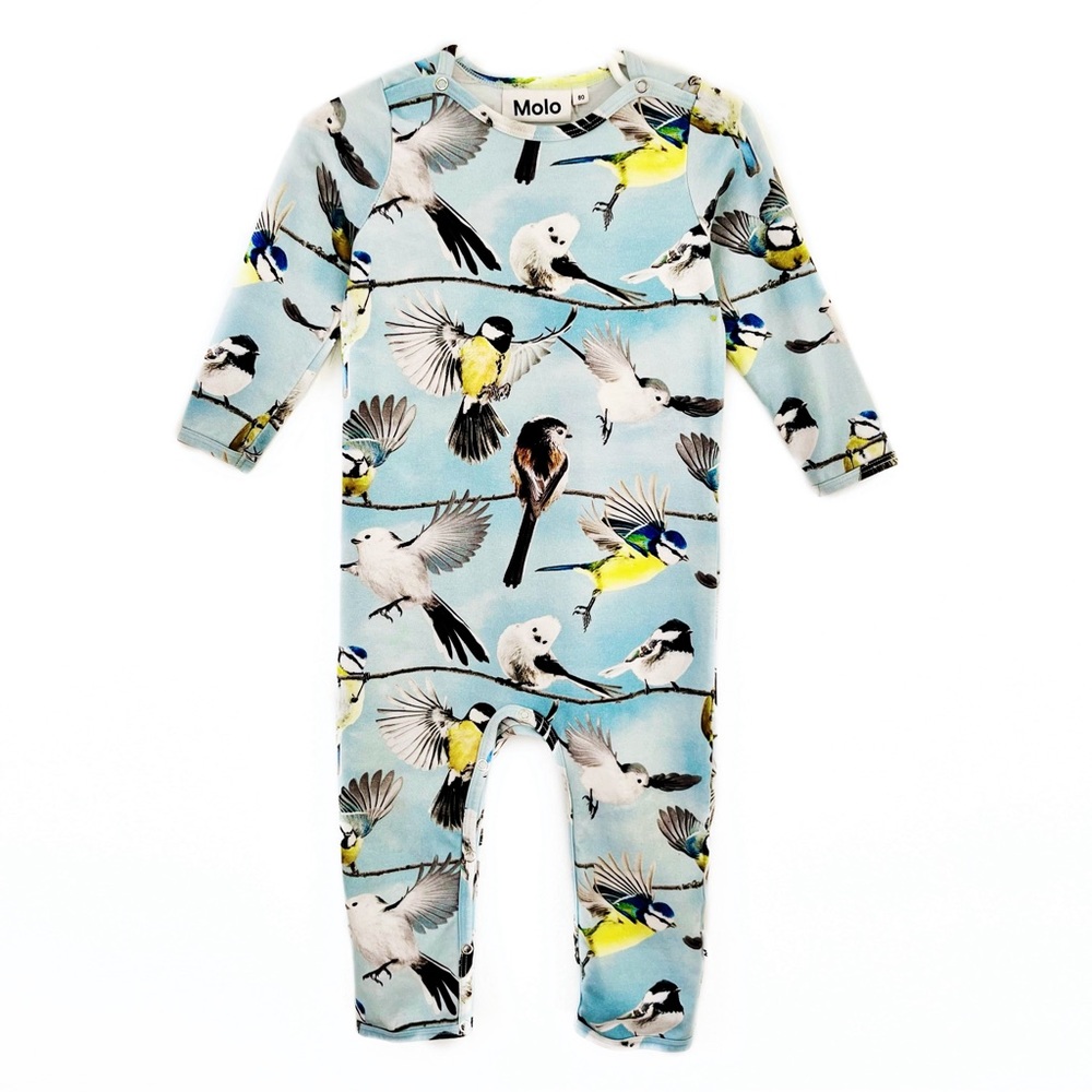 Molo baby - Fenez - size 12M - bird print jumpsuit
